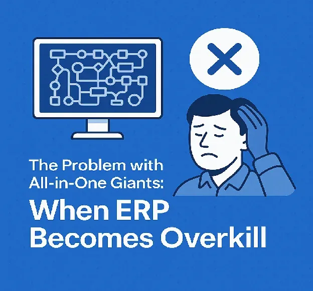 Illustration for the article The Problem with All-in-One Giants: When ERP Becomes Overkill